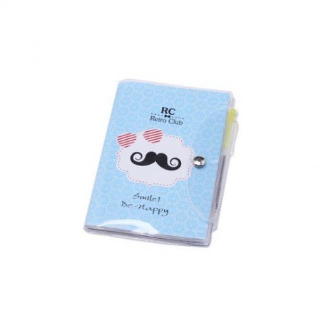 Libreta Notas Pvc Moustache con Bolígrafo