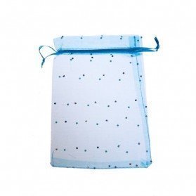 Bolsa de Organza Lunares Plateados 13x18cms.