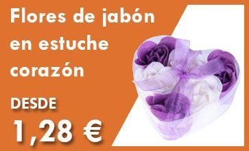 Flores de jabón en estuche Corazón